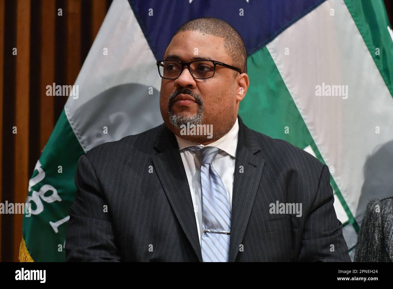 Manhattan District Attorney (DA) Alvin Bragg makes a public safety