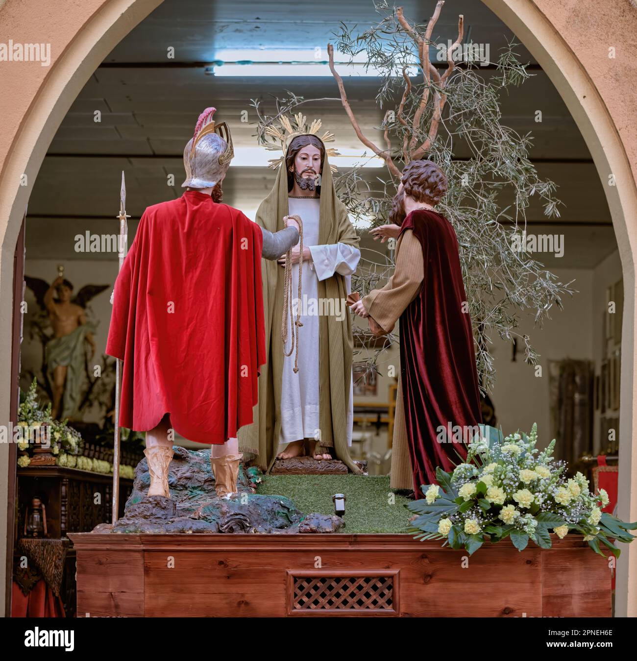 The nativity scene figures for a holy week procession in Astorga, Spain ...