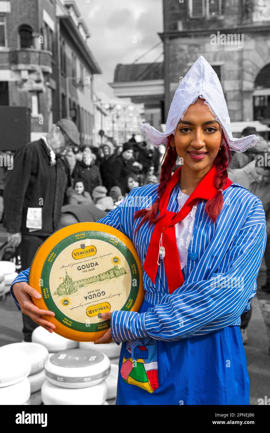 Gouda Cheese Market at Gouda, Holland, Netherlands in April Stock Photo