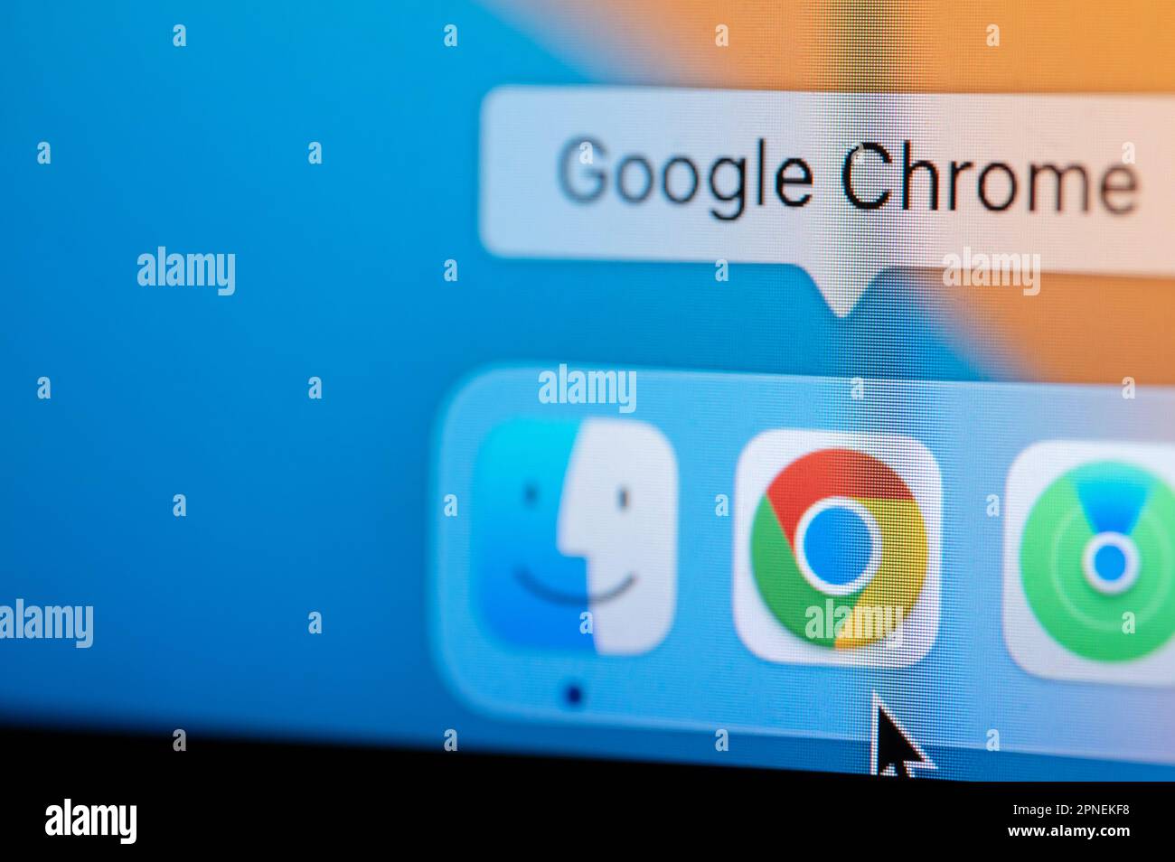 New york usa april 12 2023 open google chrome browser in macbook