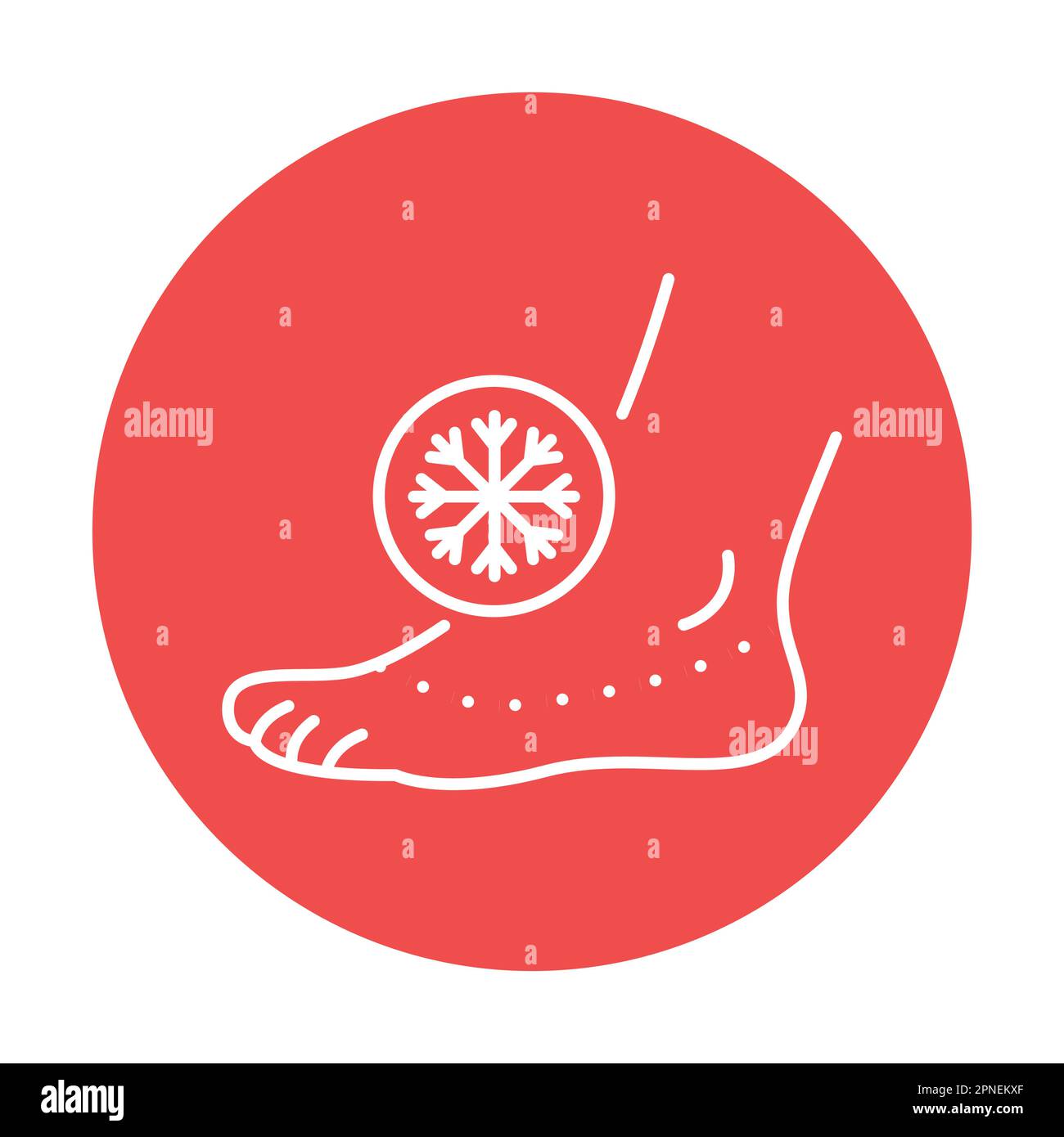 Cold feet color line icon. Human diseases. Pictogram for web page