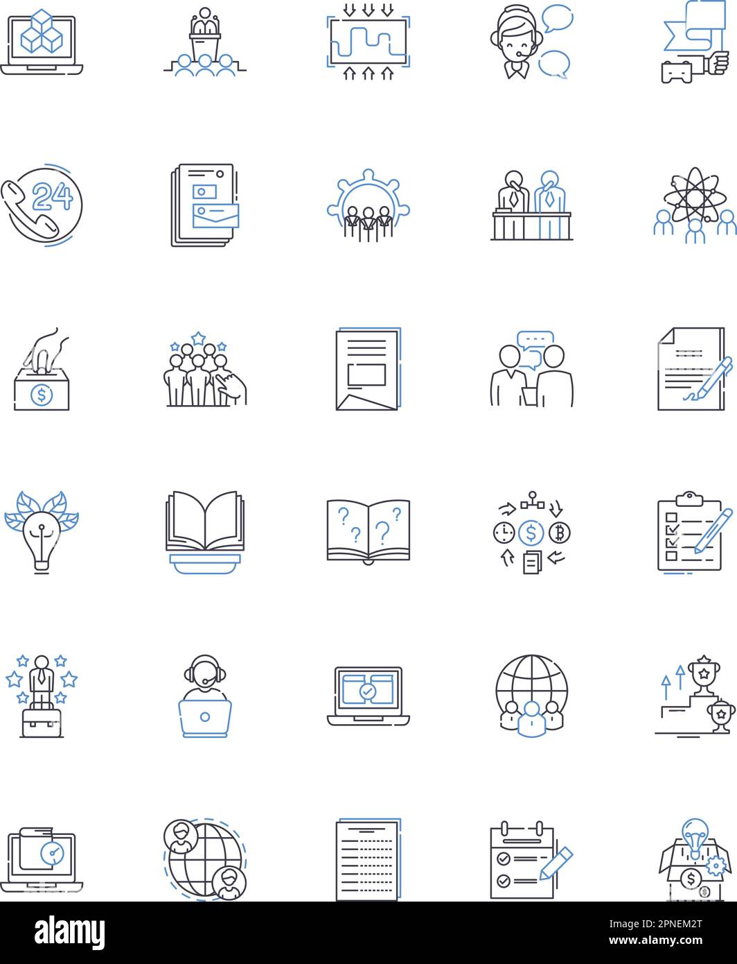 Community responsibilities line icons collection. Civic, Engagement, Accountability, Service, Altruism, Citizenship, Involvement vector and linear Stock Vector