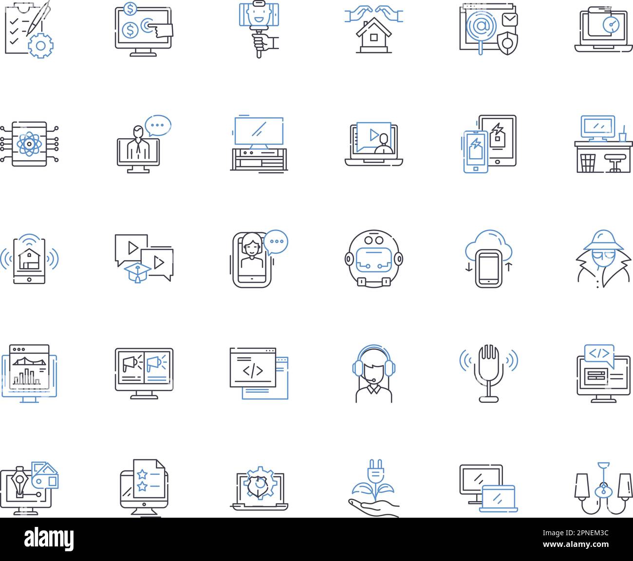 Digital Appliances line icons collection. Smart, Efficient, Connected 