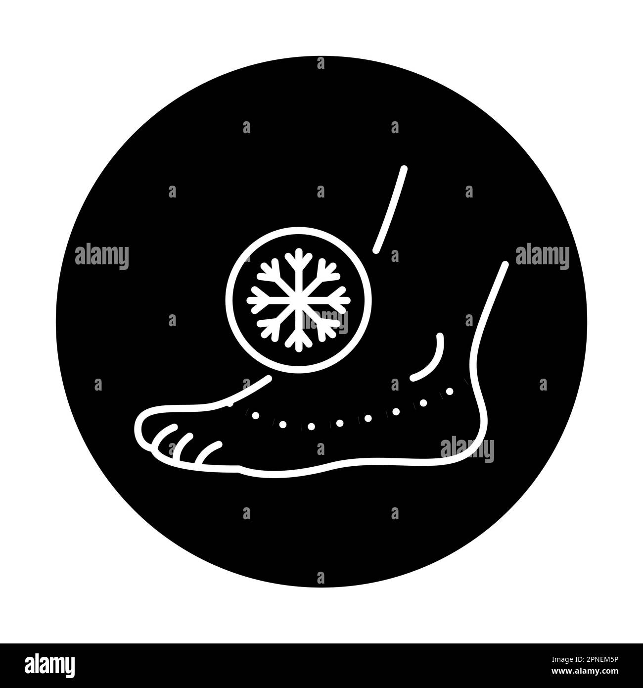 Cold feet color line icon. Human diseases. Pictogram for page