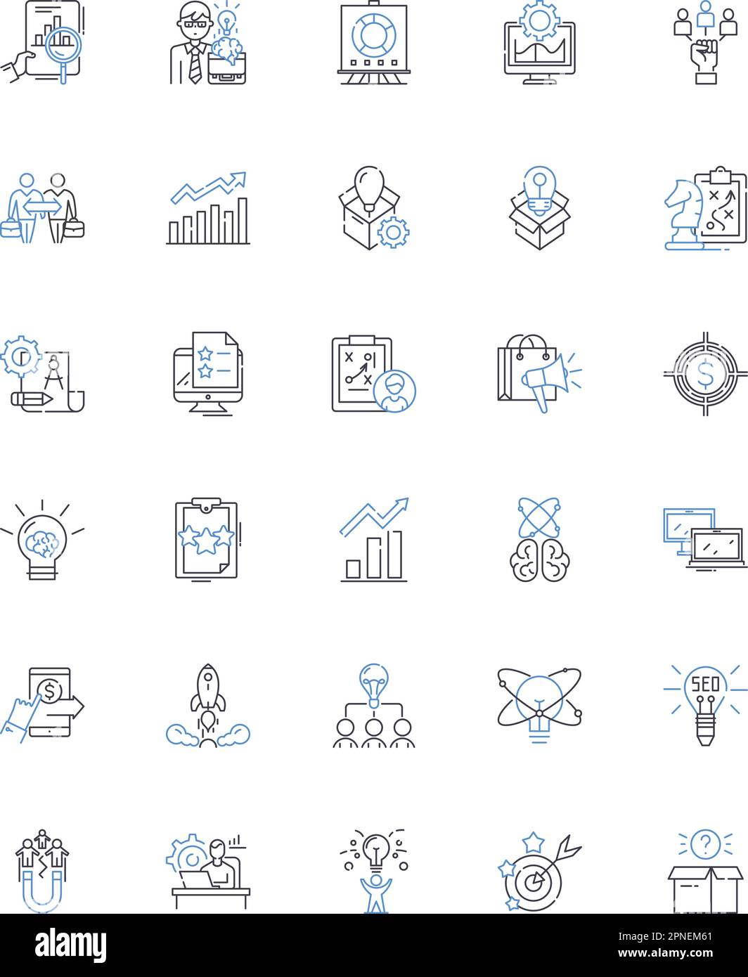 Blueprint line icons collection. Plan, Design, Construction