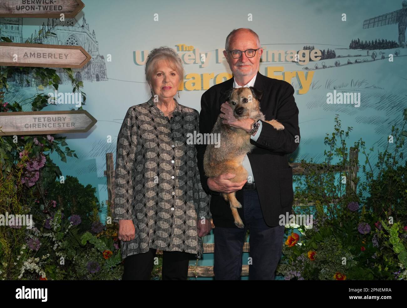 Dame Penelope Wilton and Jim Broadbent, attends the gala screening of The Unlikely Pilgrimage of Harold Fry, at the Ham Yard Hotel in London. Picture date: Tuesday April 18, 2023. Stock Photo