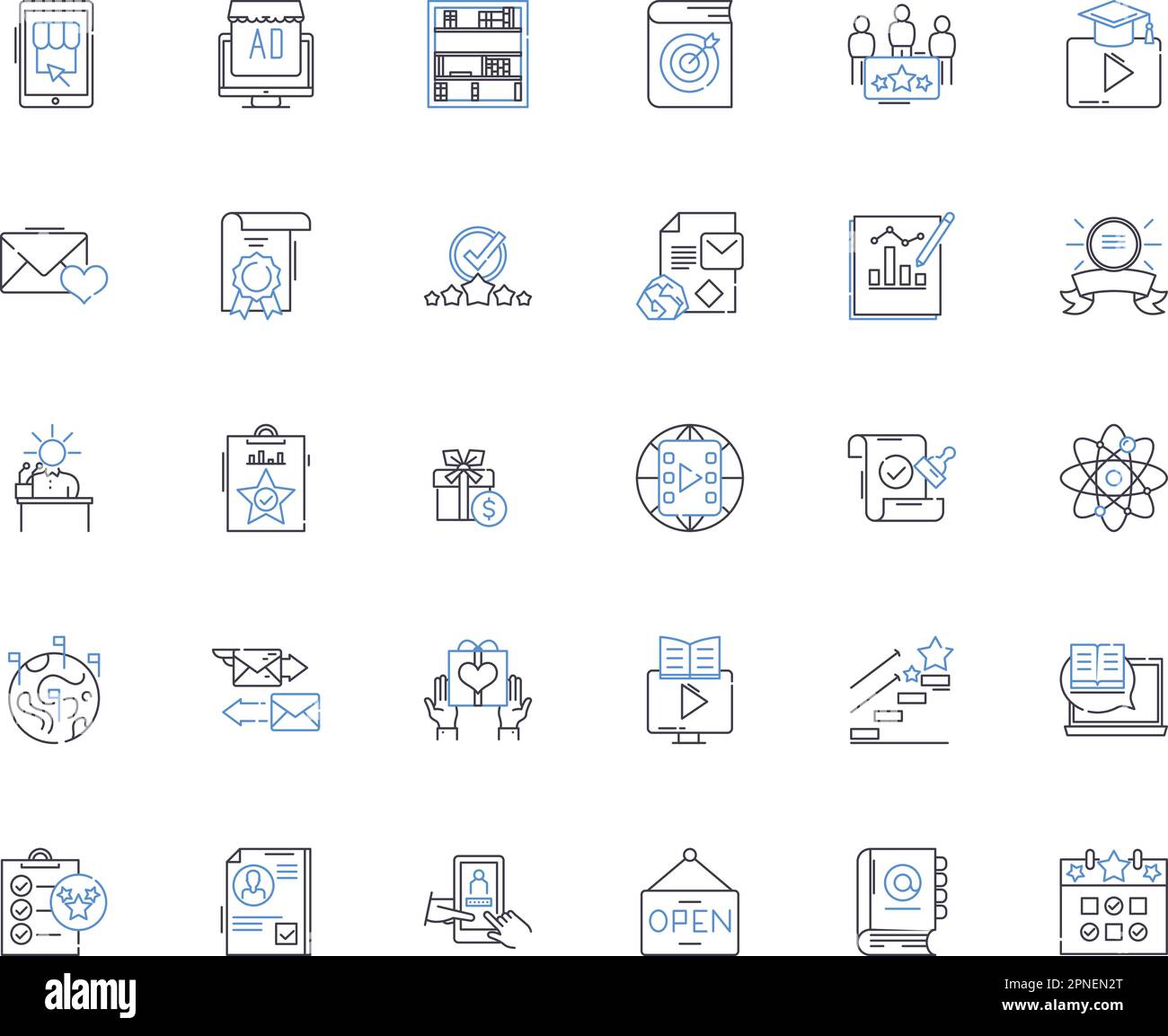 Recognition line icons collection. Appreciation, Honor, Fame, Prestige, Acknowledgment, Validation, Respect vector and linear illustration. Admiration Stock Vector