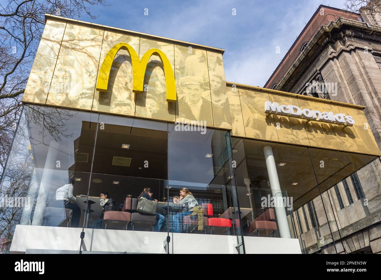McDonald's hamburger restaurant, Coolsingel, Rotterdam Centrum, Rotterdam, South Holland Province, Kingdom of the Netherlands Stock Photo