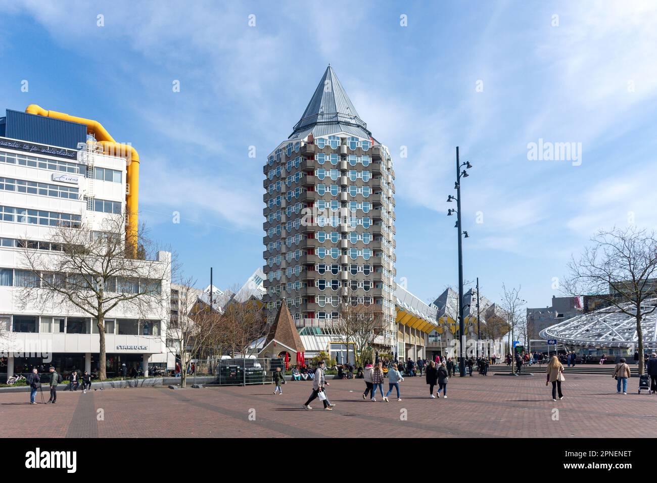 Apartment building, Hoogstraat, Stadsdriehoek, Rotterdam, South Holland Province, Kingdom of the Netherlands Stock Photo