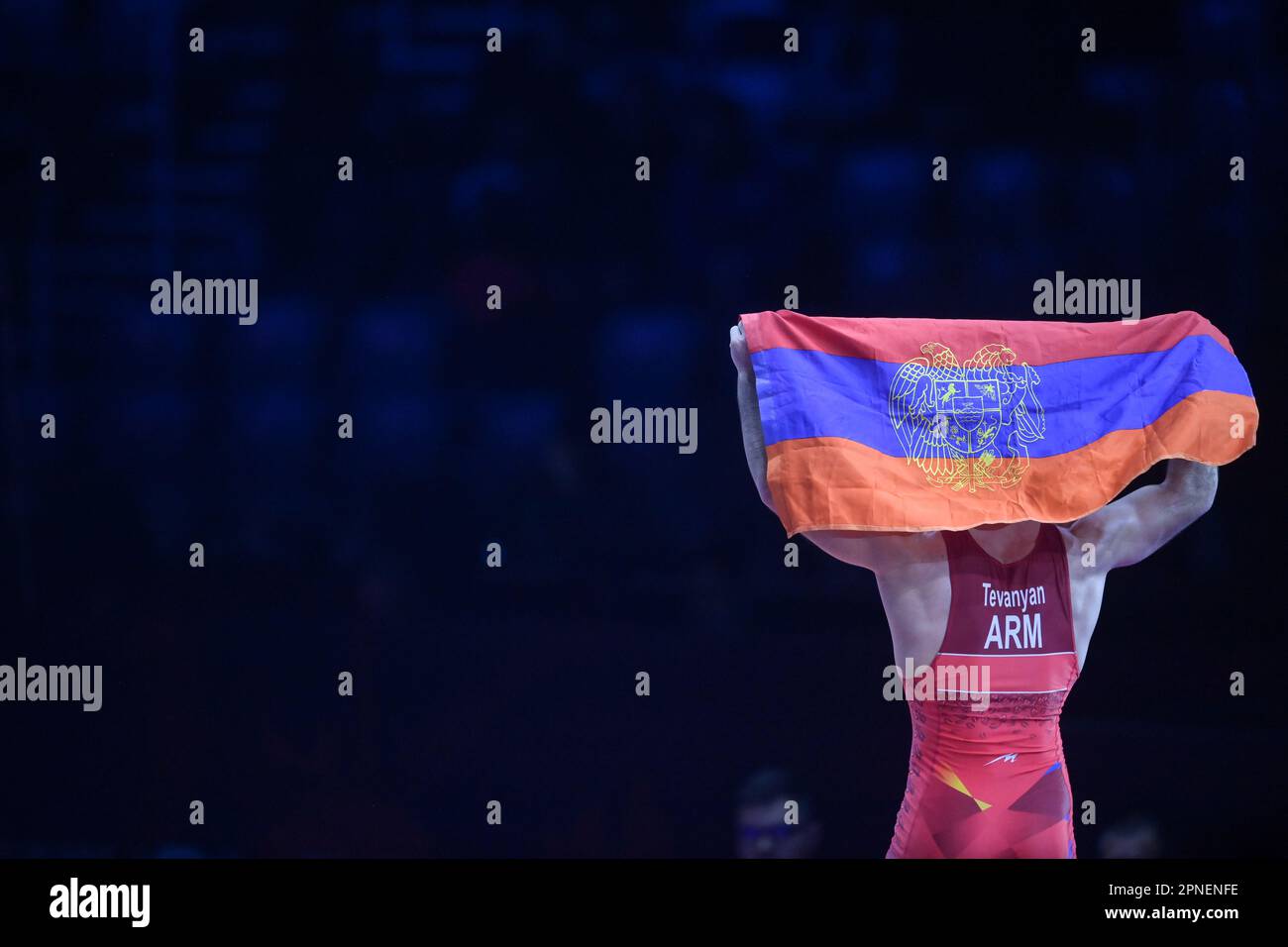 ZAGREB, CROATIA APRIL 18 Vazgen Tevanyan of Armenia celebrate after