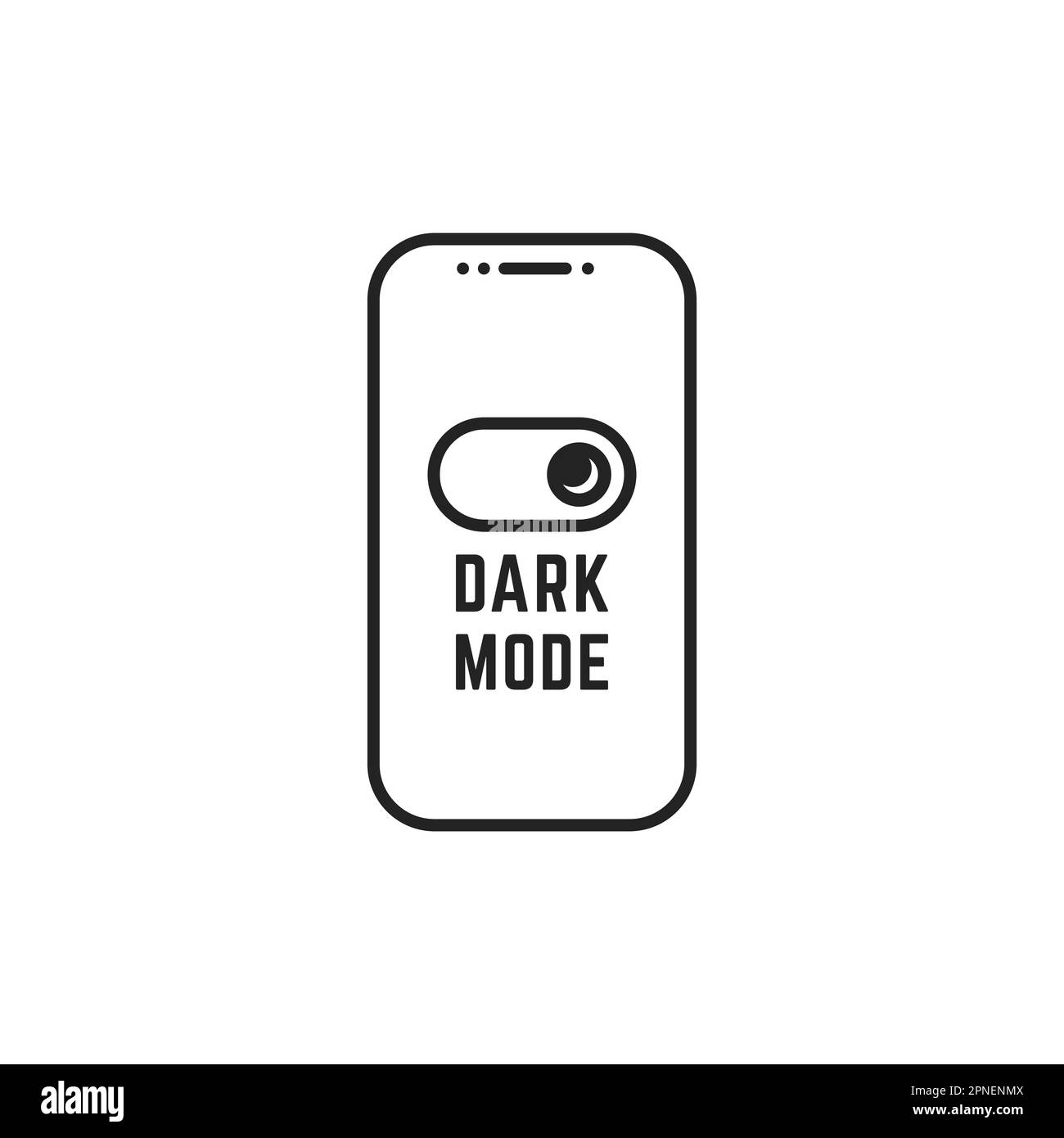 darkmode switch in linear smartphone Stock Vector
