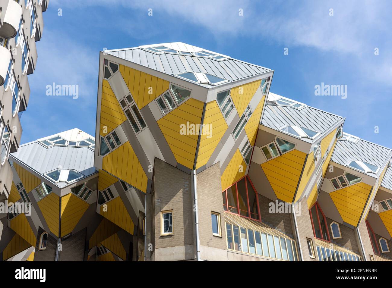 Cube houses (kubuswoningen), Hoogstraat, Stadsdriehoek, Rotterdam, South Holland Province, Kingdom of the Netherlands Stock Photo