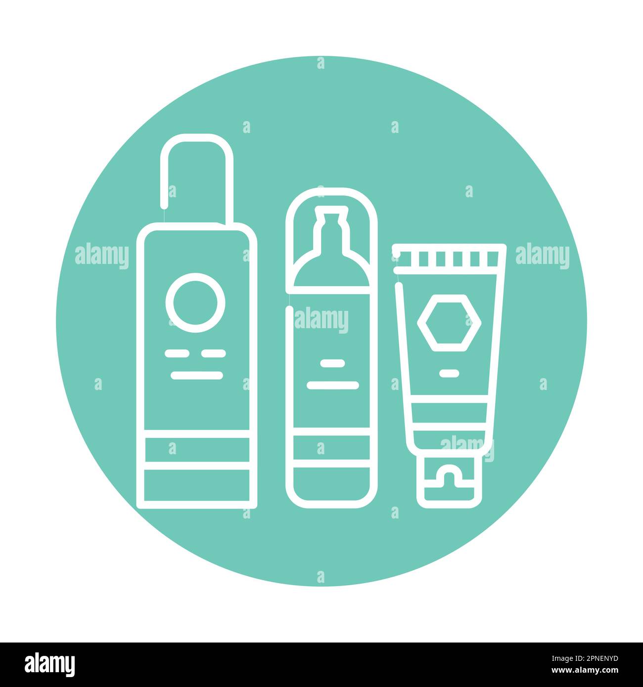 Face care set color line icon. Cosmetic product. Pictogram for web page ...