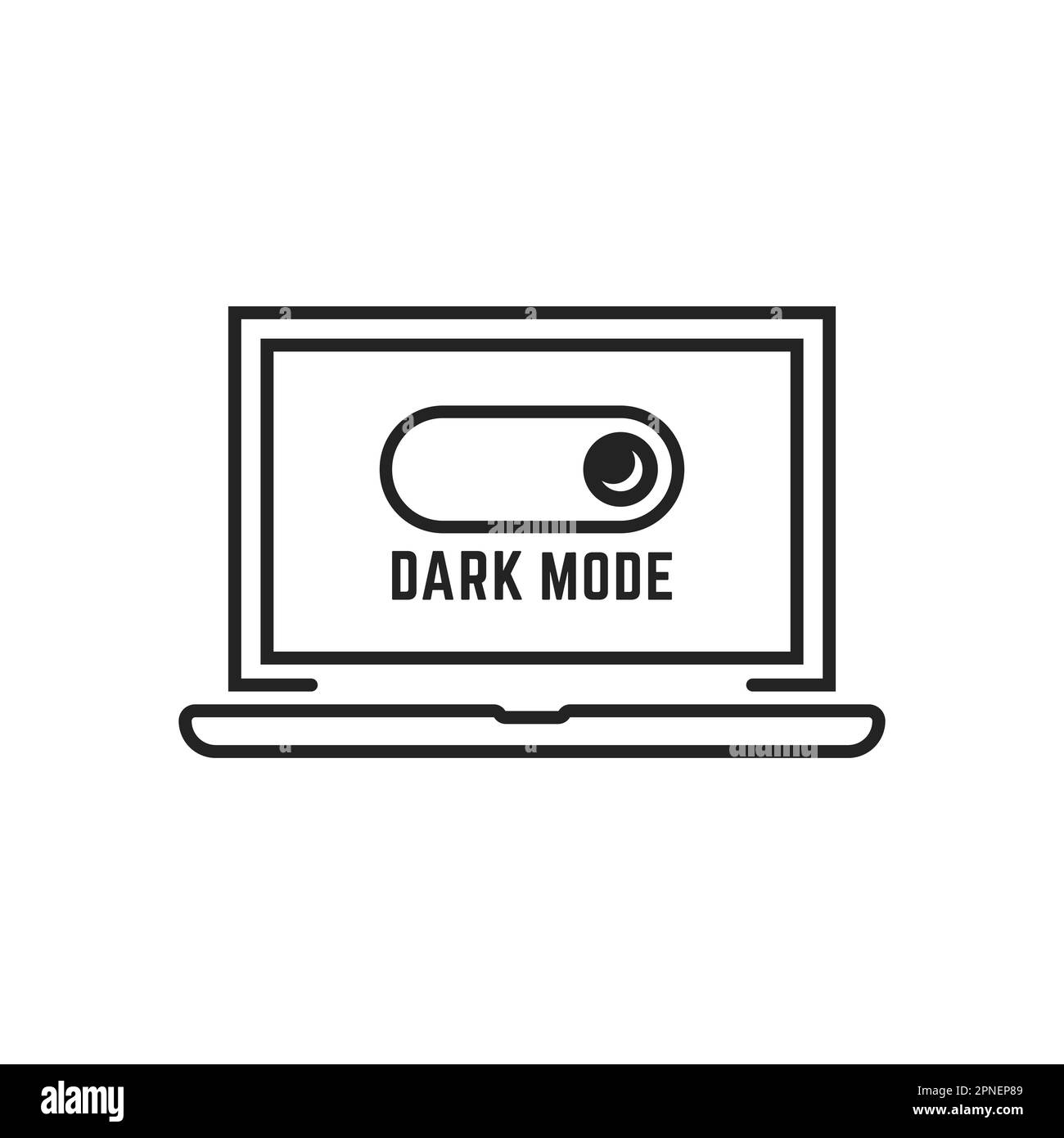 black darkmode switch in linear laptop Stock Vector