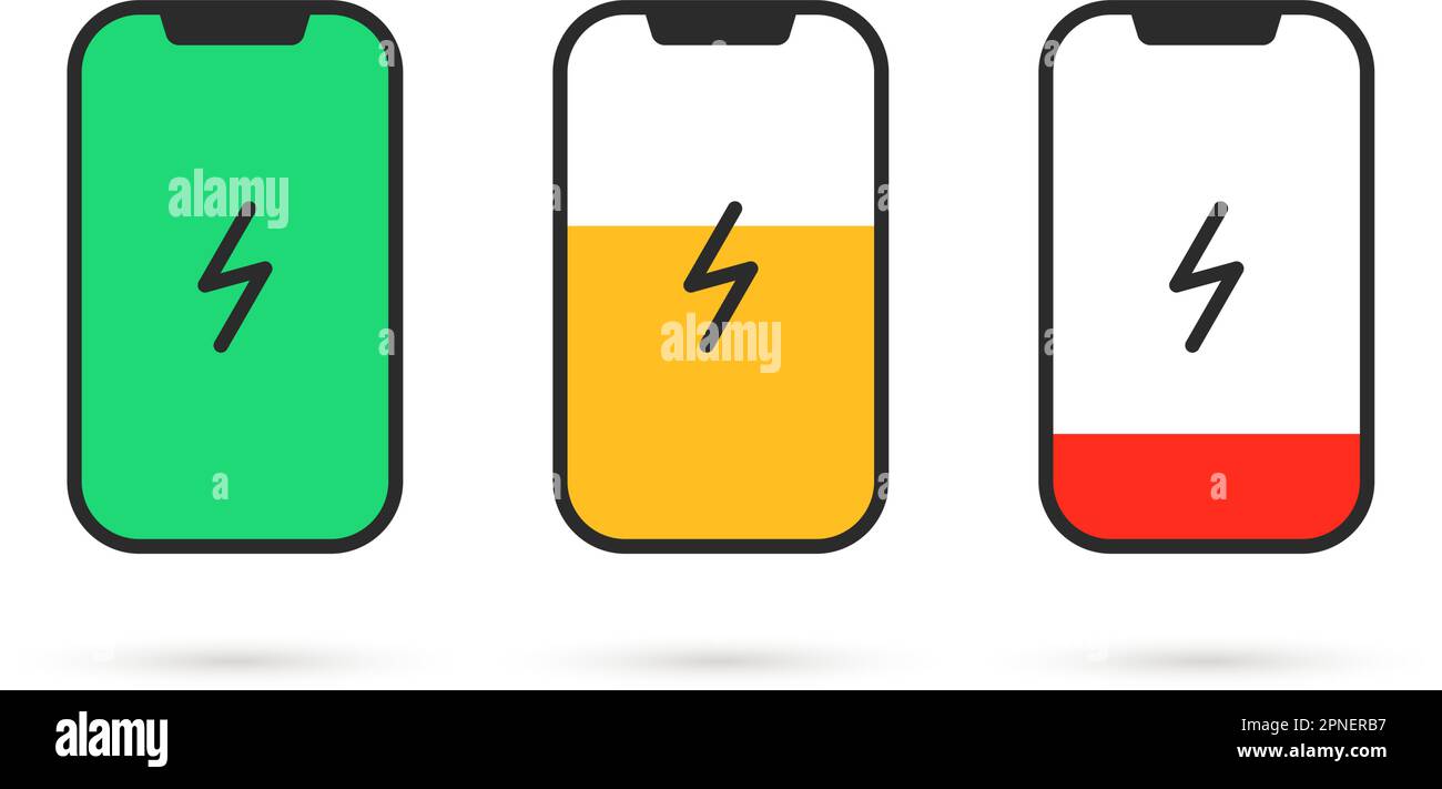 linear smart phone like battery icon Stock Vector