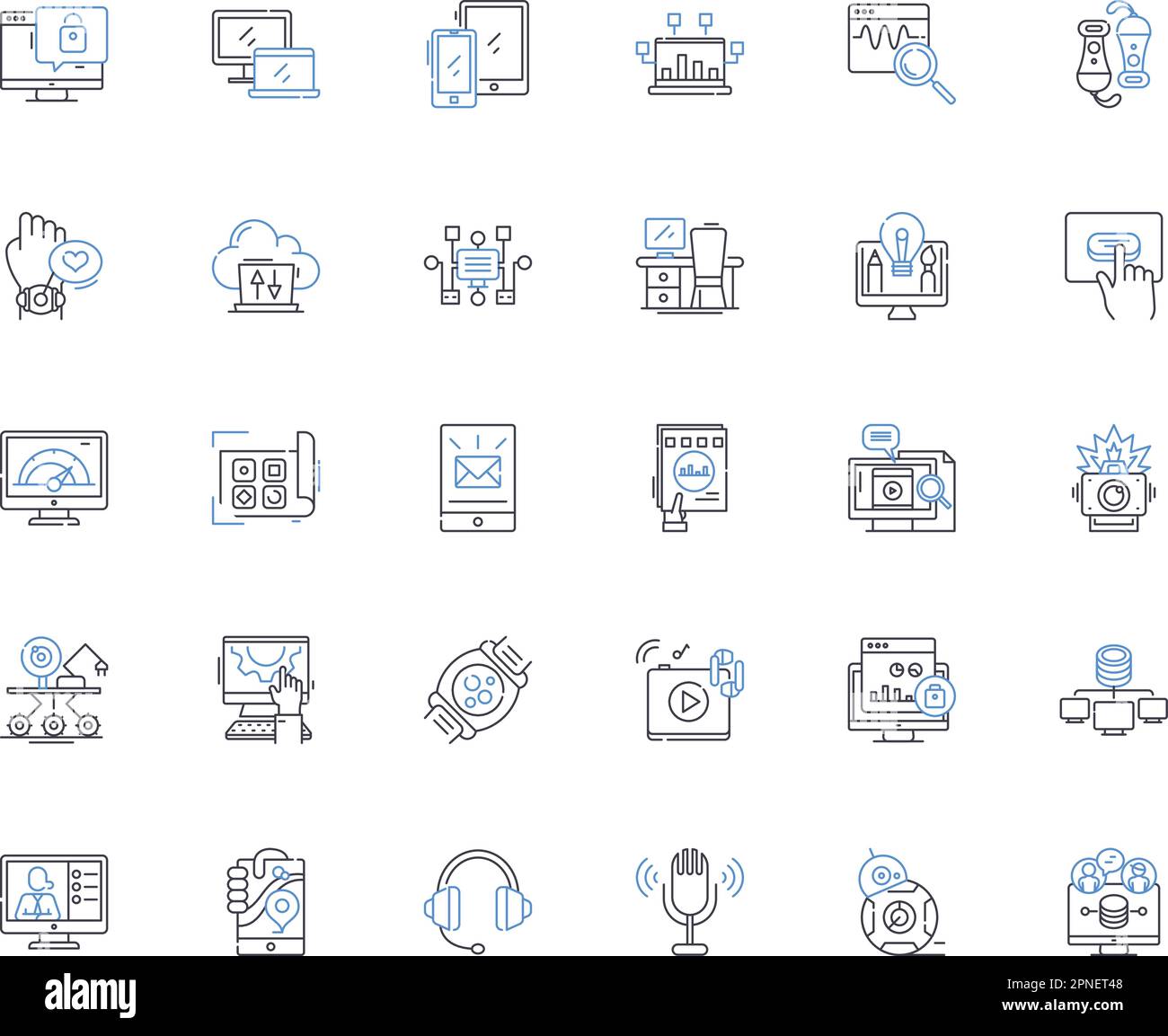 Natural language processing line icons collection. Syntax, Semantic, Morphology, Discourse, Parsing, Lexicon, Grammar vector and linear illustration Stock Vector