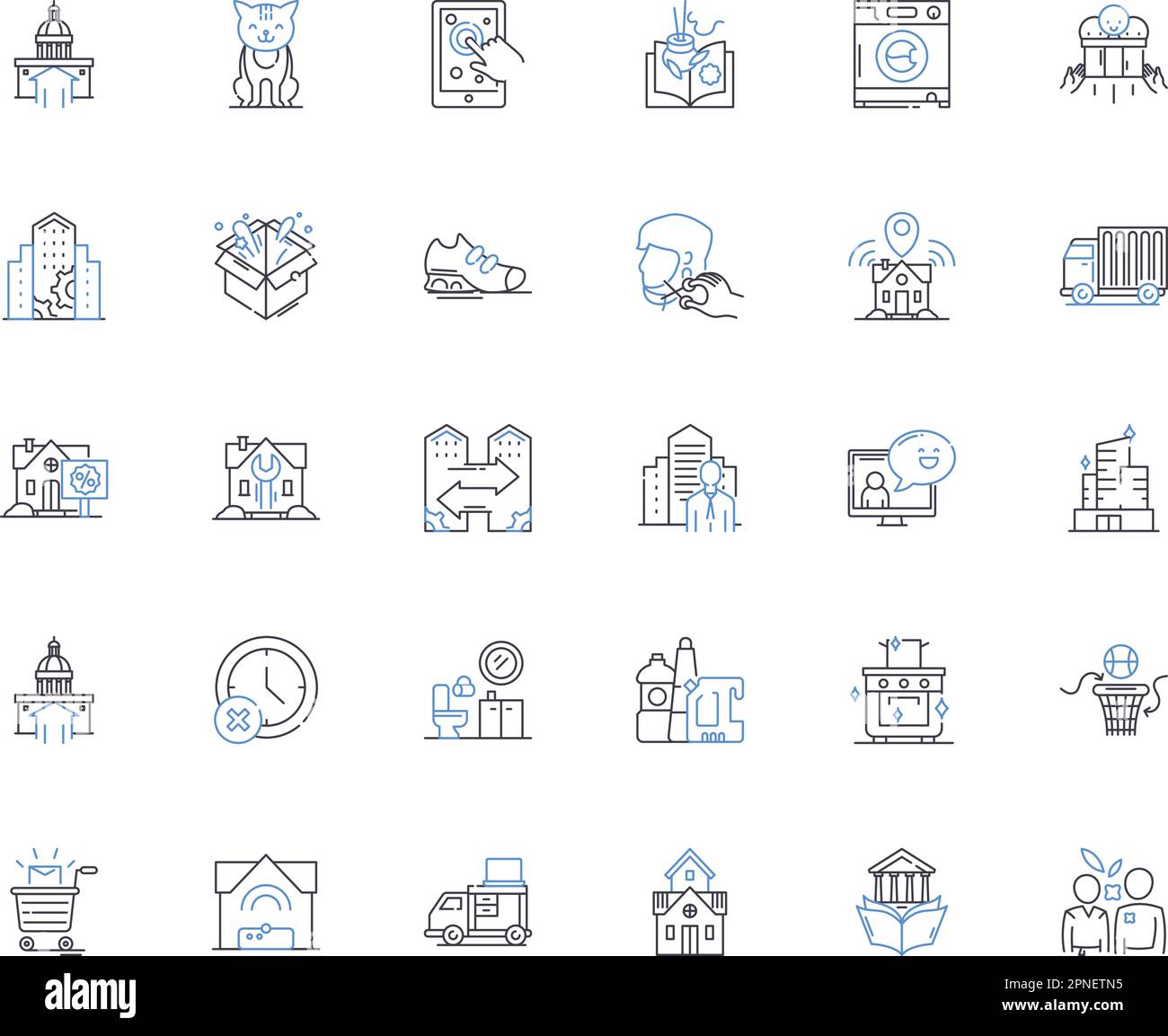 Metropolis line icons collection. Futuristic, Urban, Modern, Industrial ...