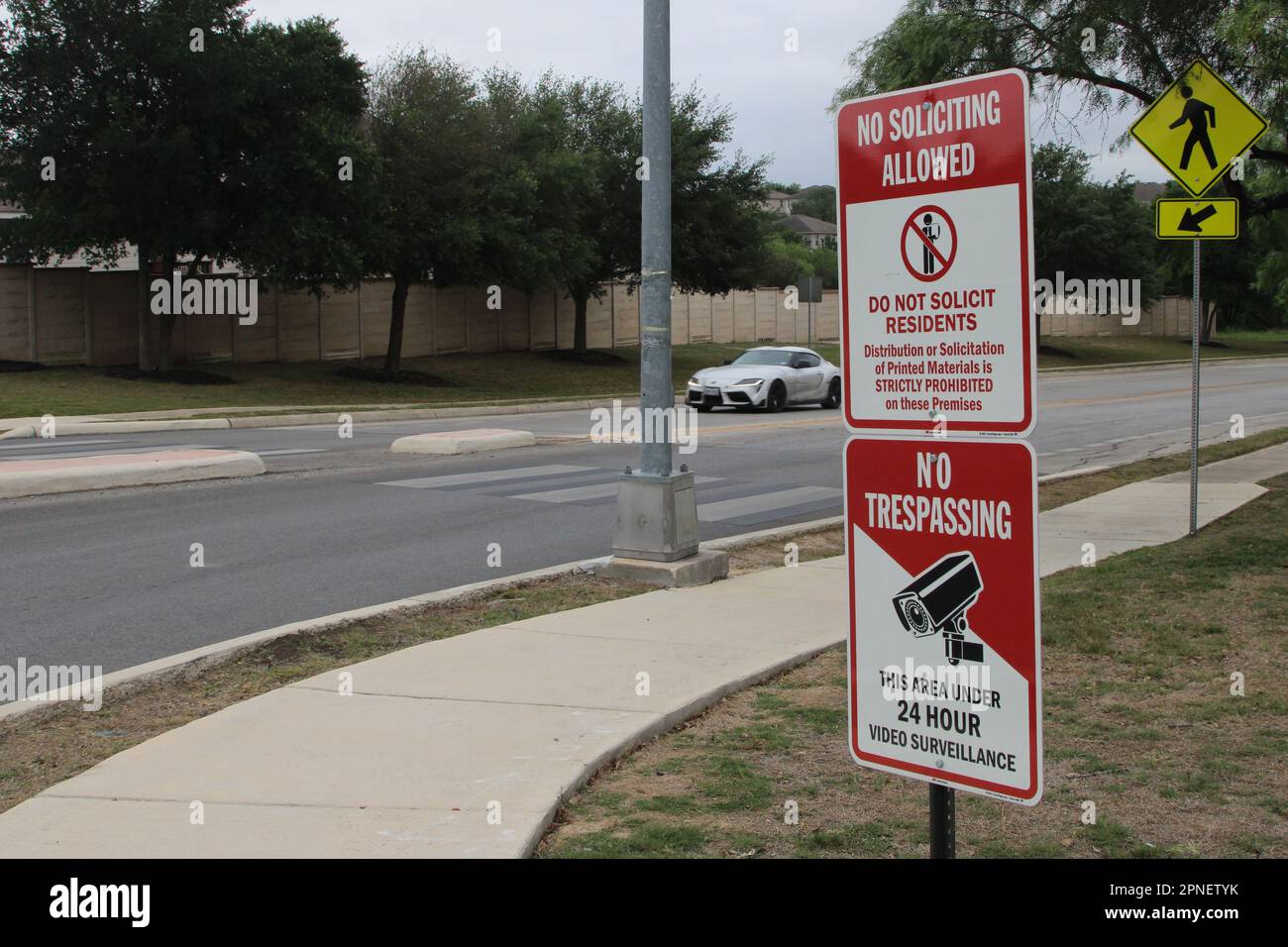 San Antonio, USA. 18th Apr, 2023. No trespassing, under surveillance