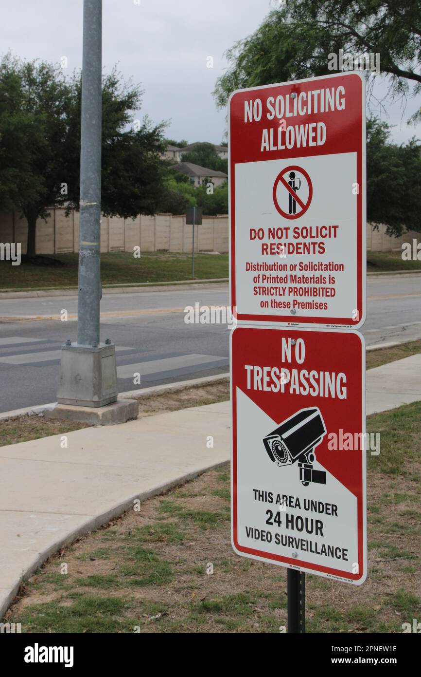 San Antonio, USA. 18th Apr, 2023. No trespassing, under surveillance