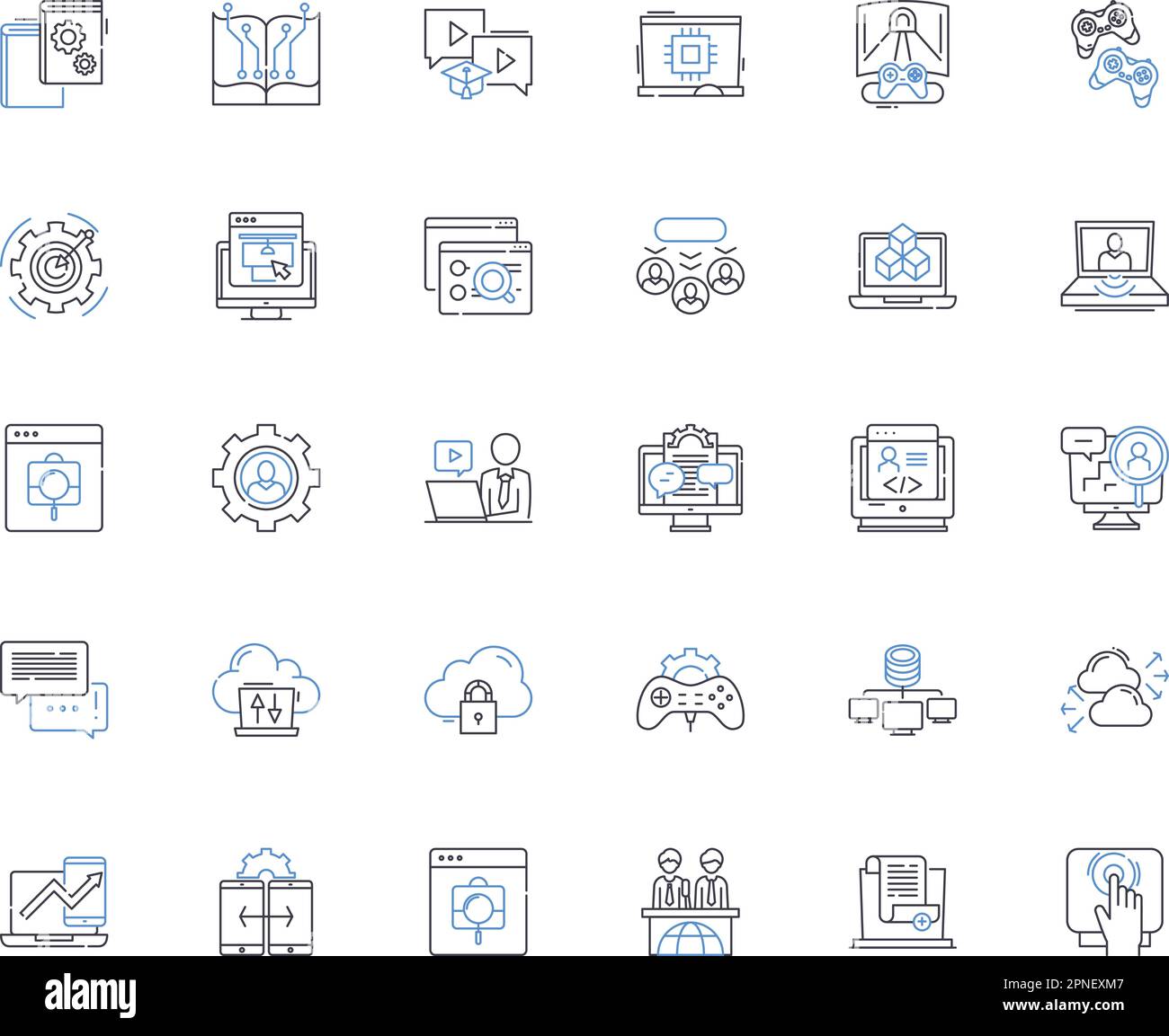 Telecommunication systems line icons collection. Nerking, Broadcast ...