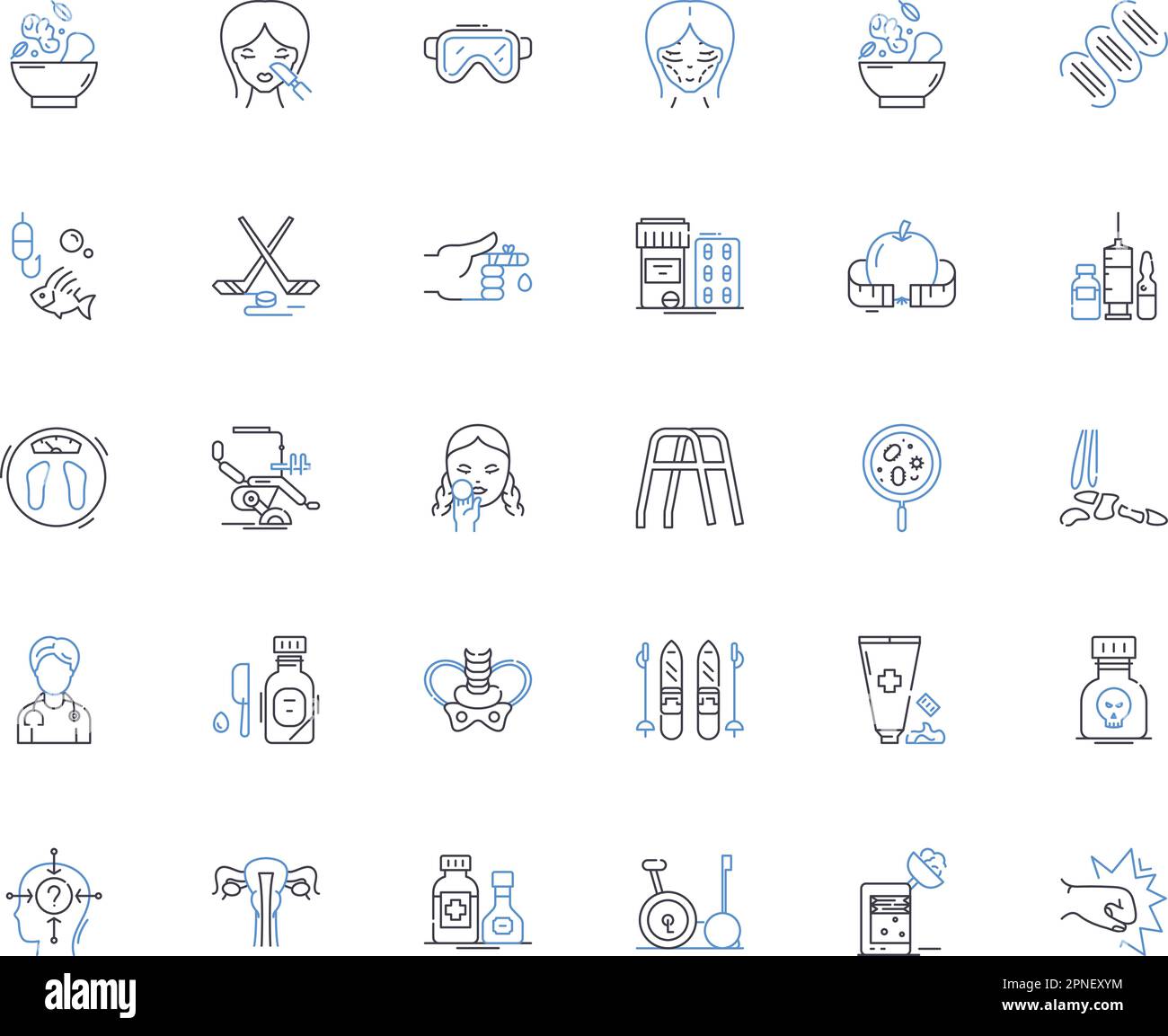 Digital health line icons collection. Telemedicine, Wearables, E-health ...