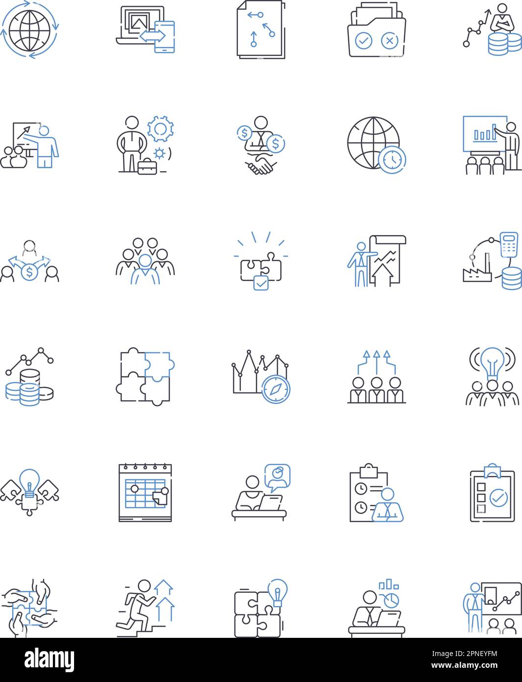 Marketing research line icons collection. Insights, Data, Analytics, Segmentation, Surveys, Questionnaires, Focus groups vector and linear Stock Vector