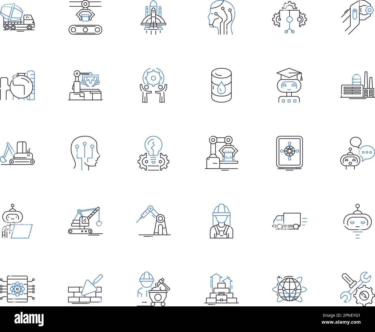Economy line icons collection. Inflation, Deflation, Growth, Recession, Depression, Employment, Unemployment vector and linear illustration Stock Vector