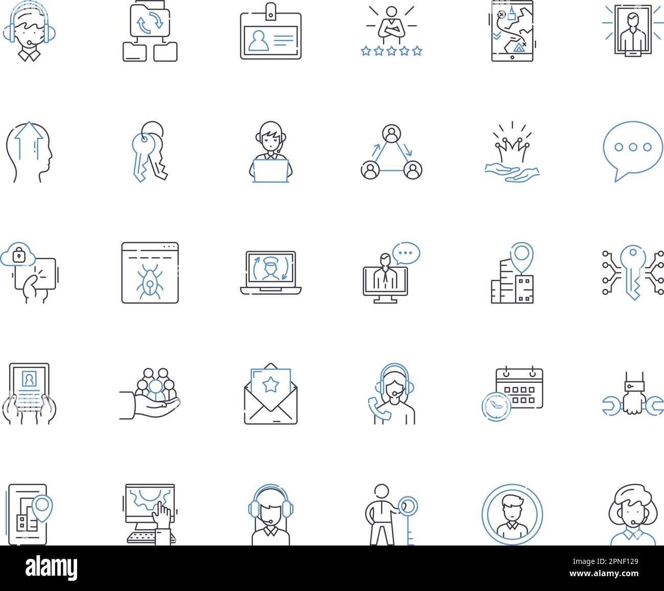 Supervisor line icons collection. Leader, Manager, Director, Coach ...