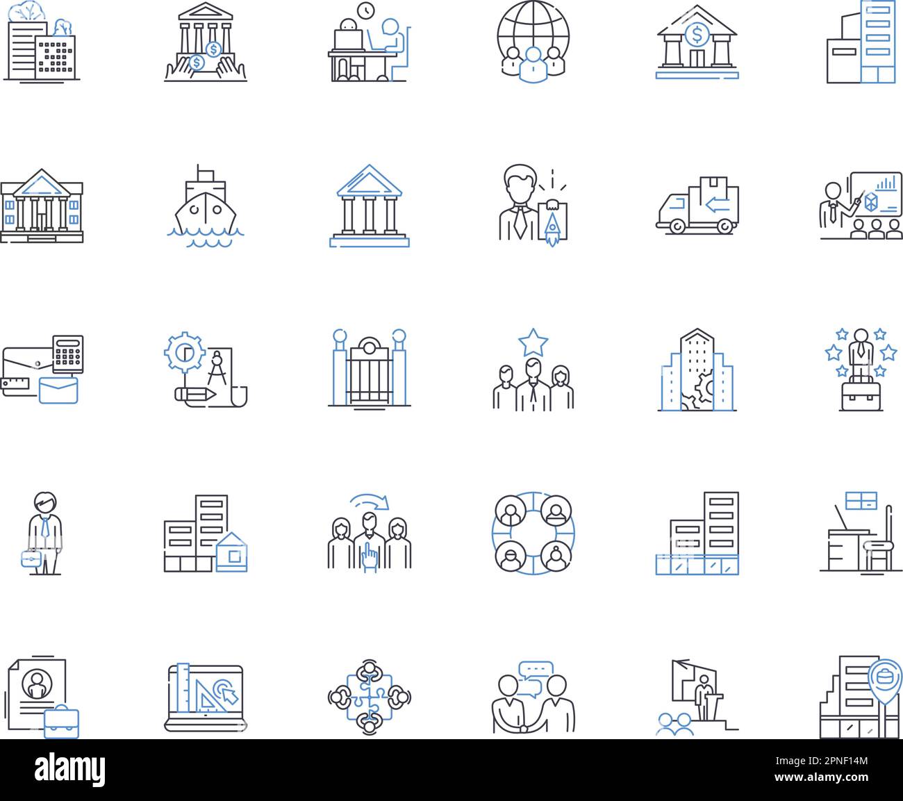 System analysis line icons collection. Requirements, Design, Modeling, Integration, Architecture, Testing, Optimization vector and linear illustration Stock Vector