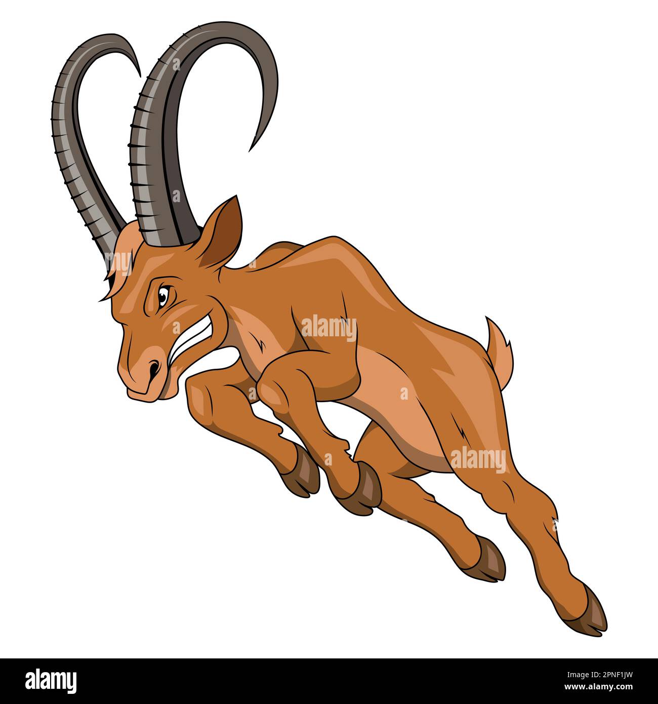 Mountain ram. Vector illustration of a ram. Powerful goat animal mascot