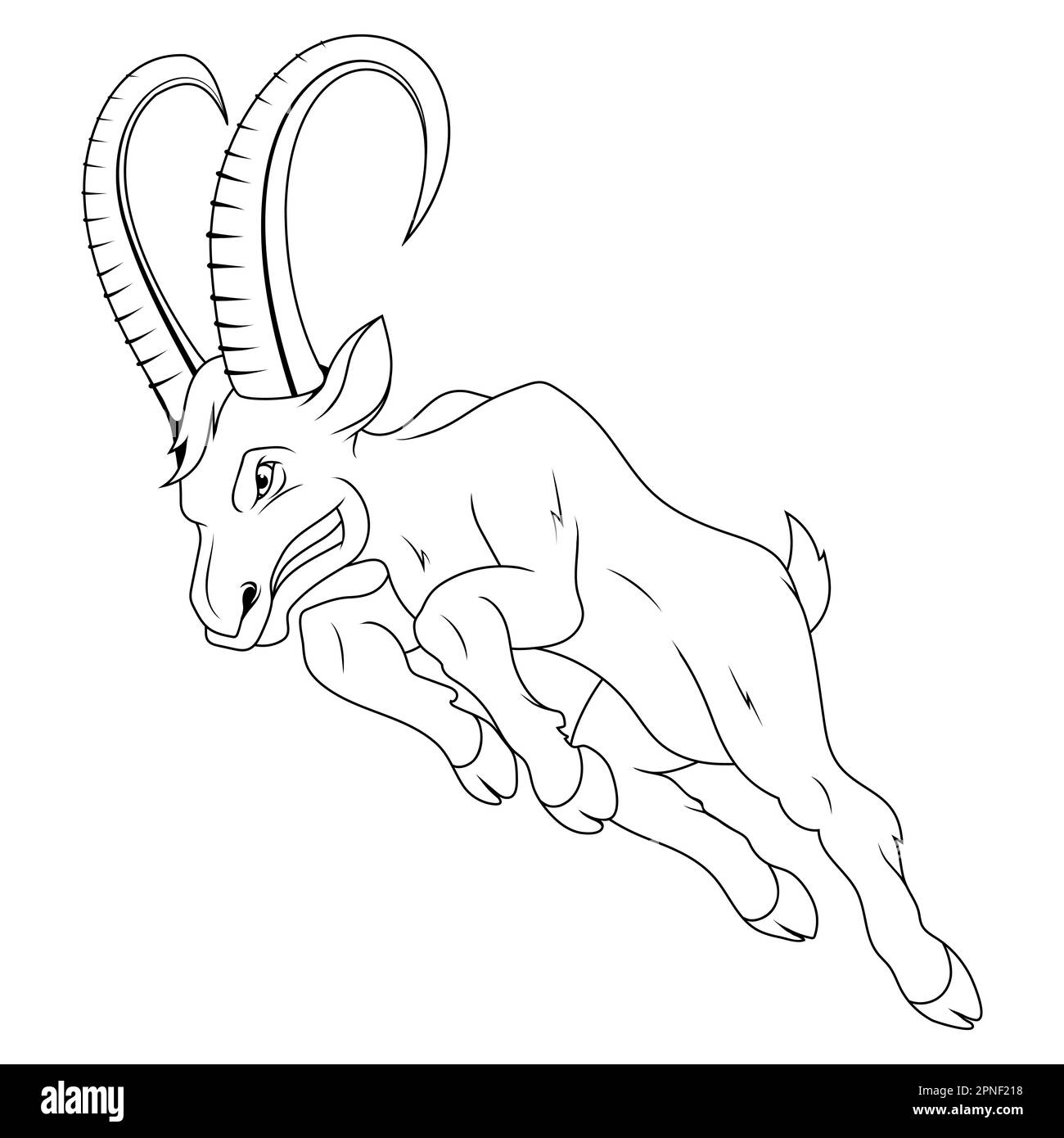 Mountain ram. Vector illustration of a sketch ram. Powerful goat animal mascot Stock Vector