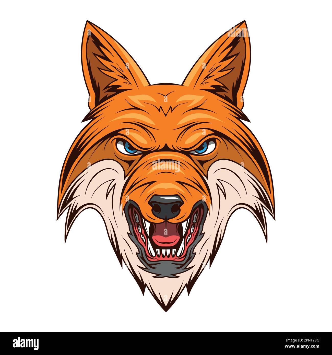 Evil fox. Vector illustration of a mascot for a sport team Stock Vector ...