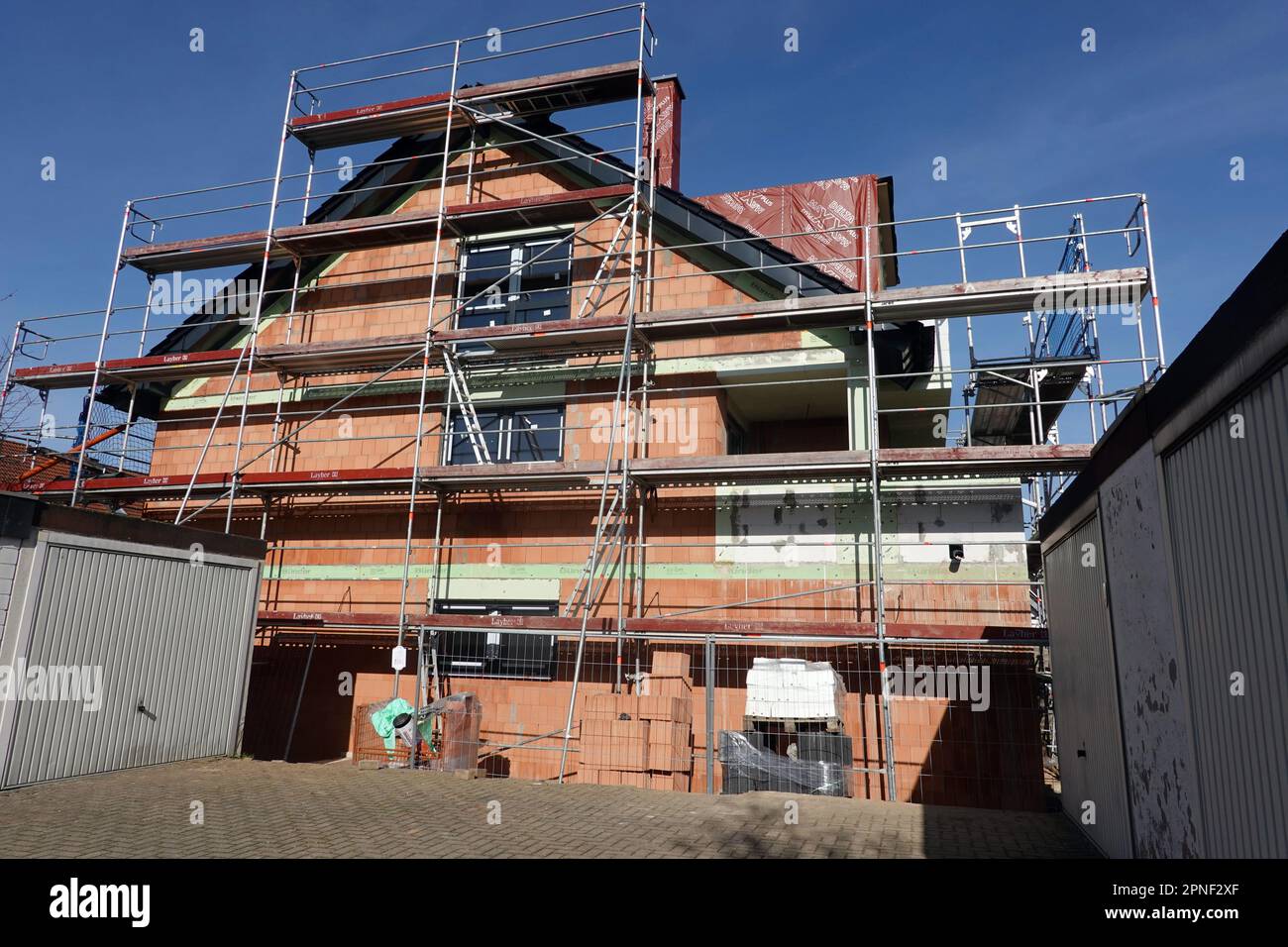new construction of a house, Germany Stock Photo - Alamy