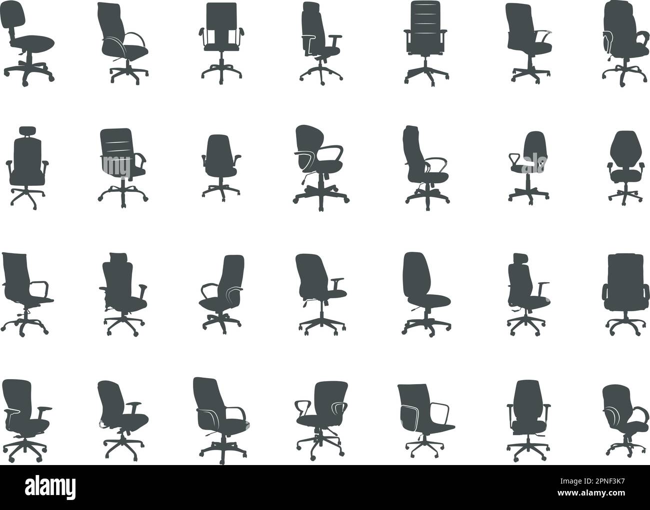Office chairs silhouette, Office chairs vector, Office chairs SVG