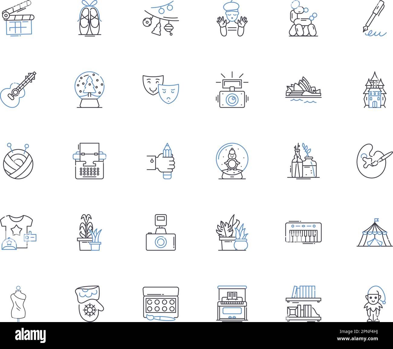 Science experiments outline icons collection. Hypothesis, Variables, Procedure, Results, Data