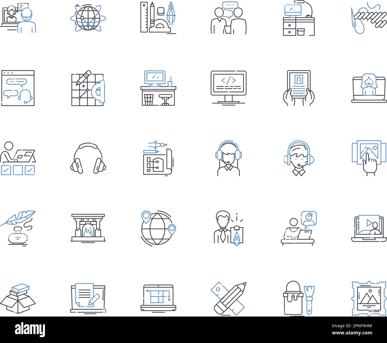 Self-enterpreneur line icons collection. Passion, Innovation ...