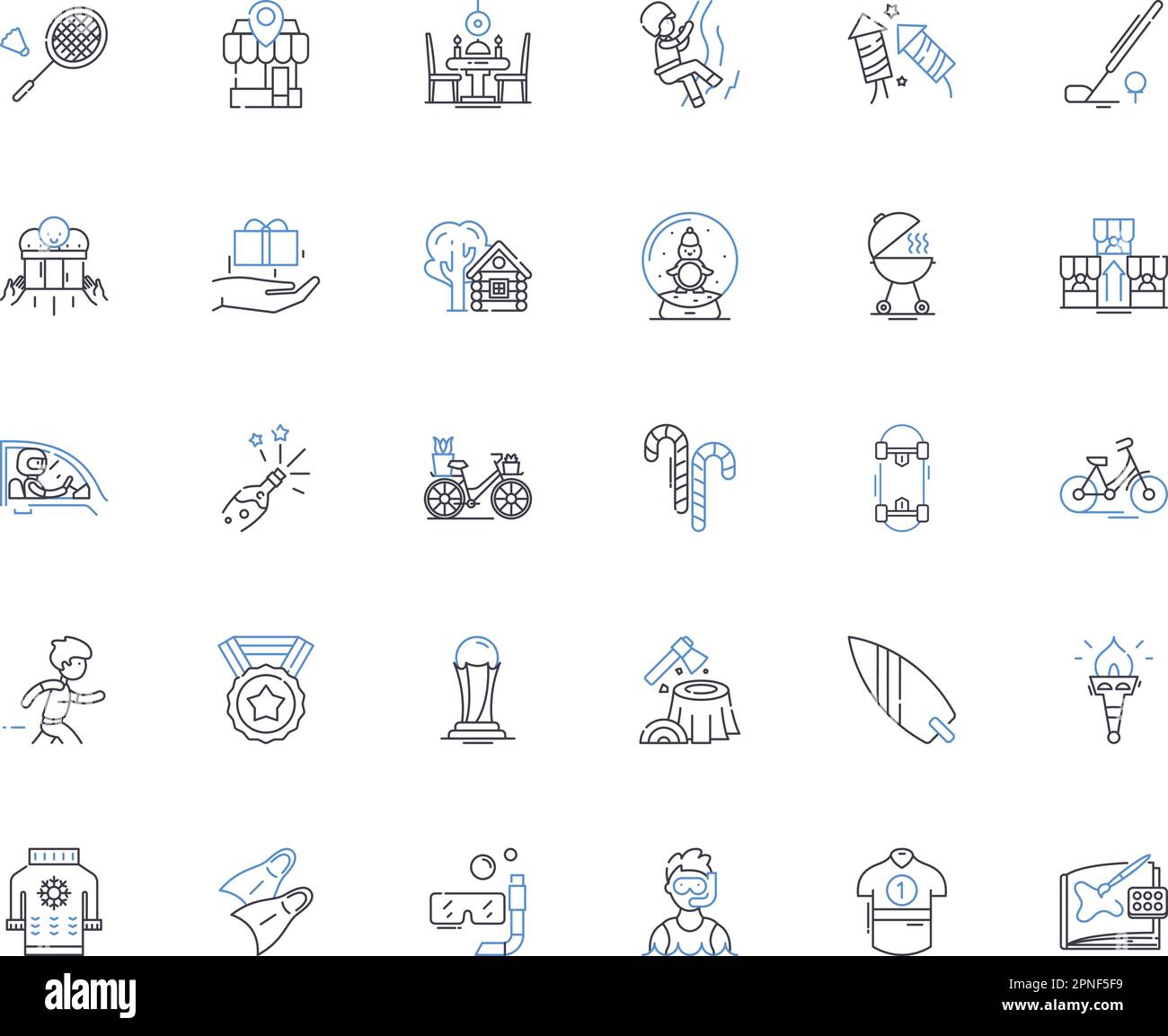 Entertainment line icons collection. Music, Movies, Television, Gaming