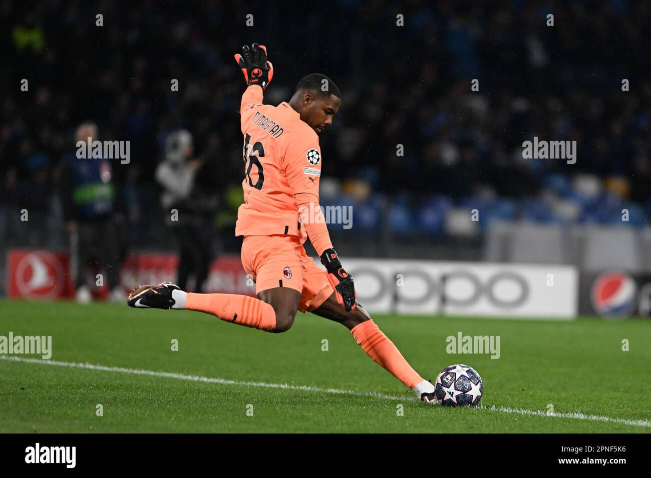 Naples, Italy. 18th Apr, 2023. Mike Maignan of AC MIlan during the UEFA ...