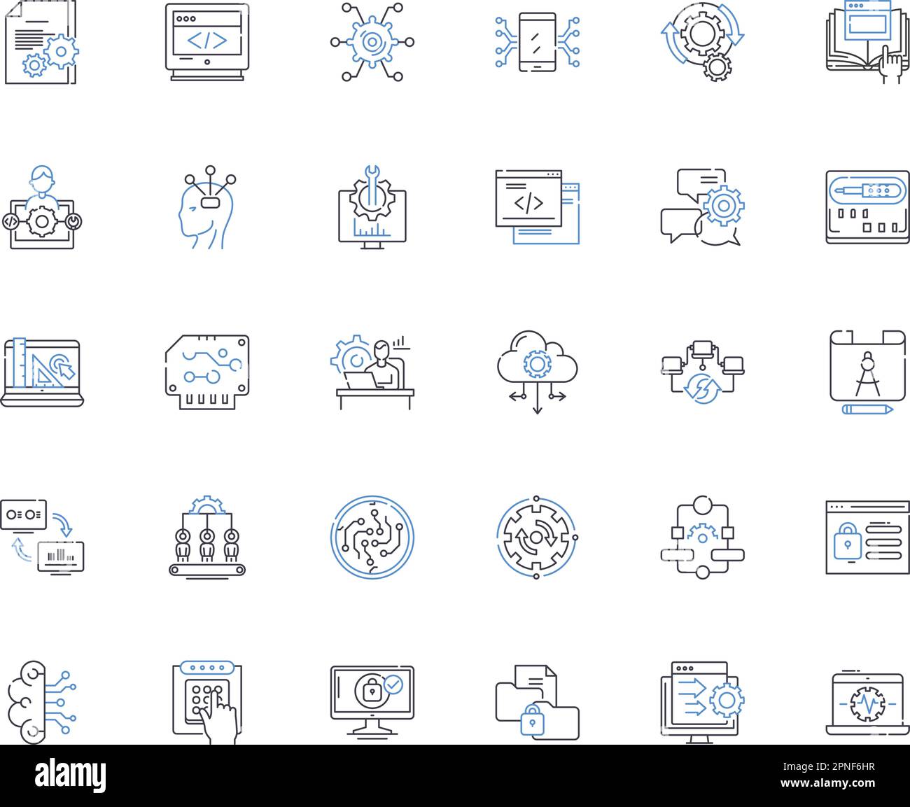 Application outline icons collection. Interface, Integration ...