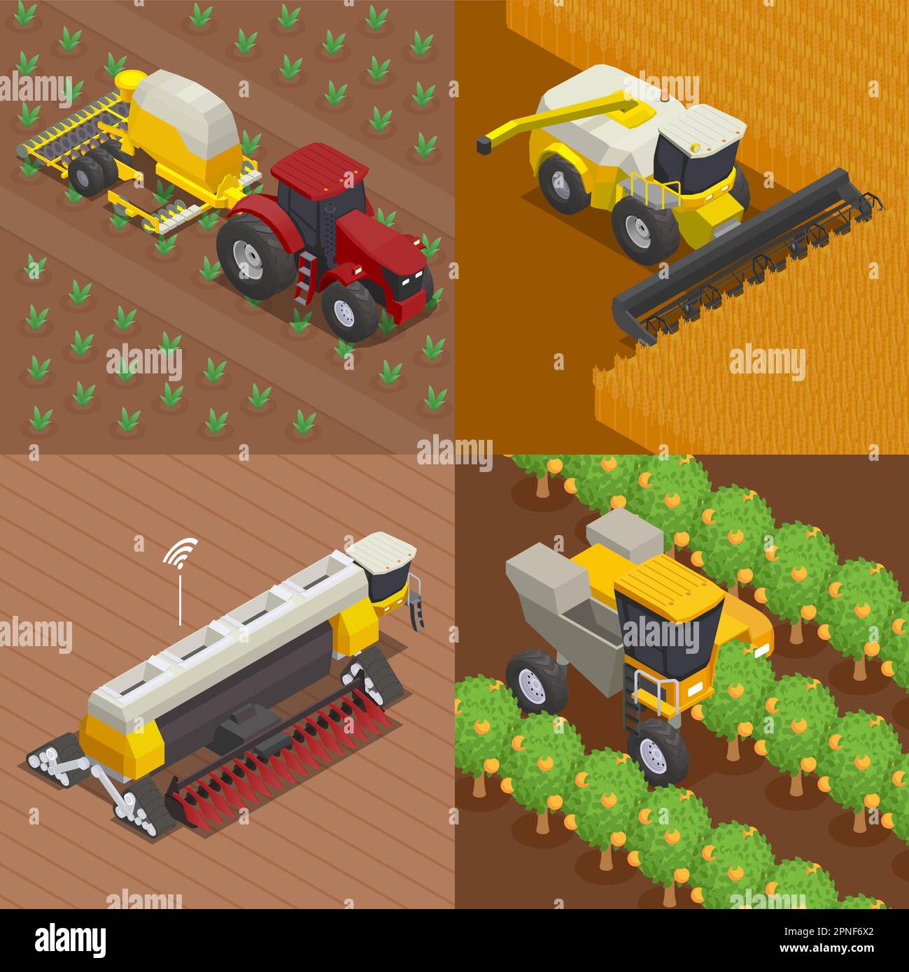 Modern combine harvester Stock Vector Images - Alamy