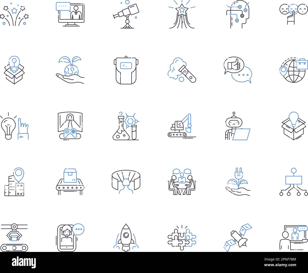 Breakthroughs line icons collection. Innovation, Advancement ...