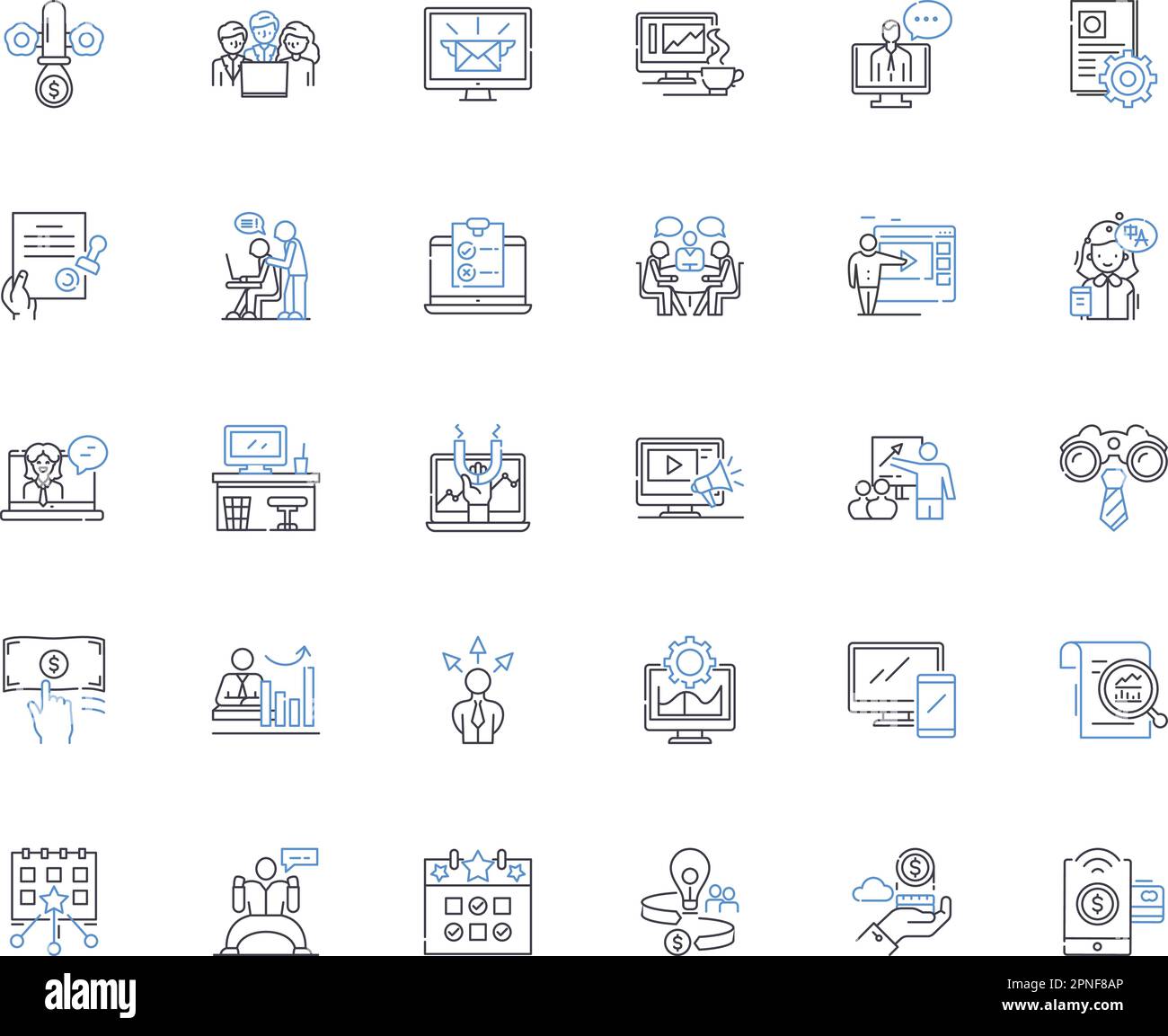 Professional labor line icons collection. Expertise, Proficiency ...