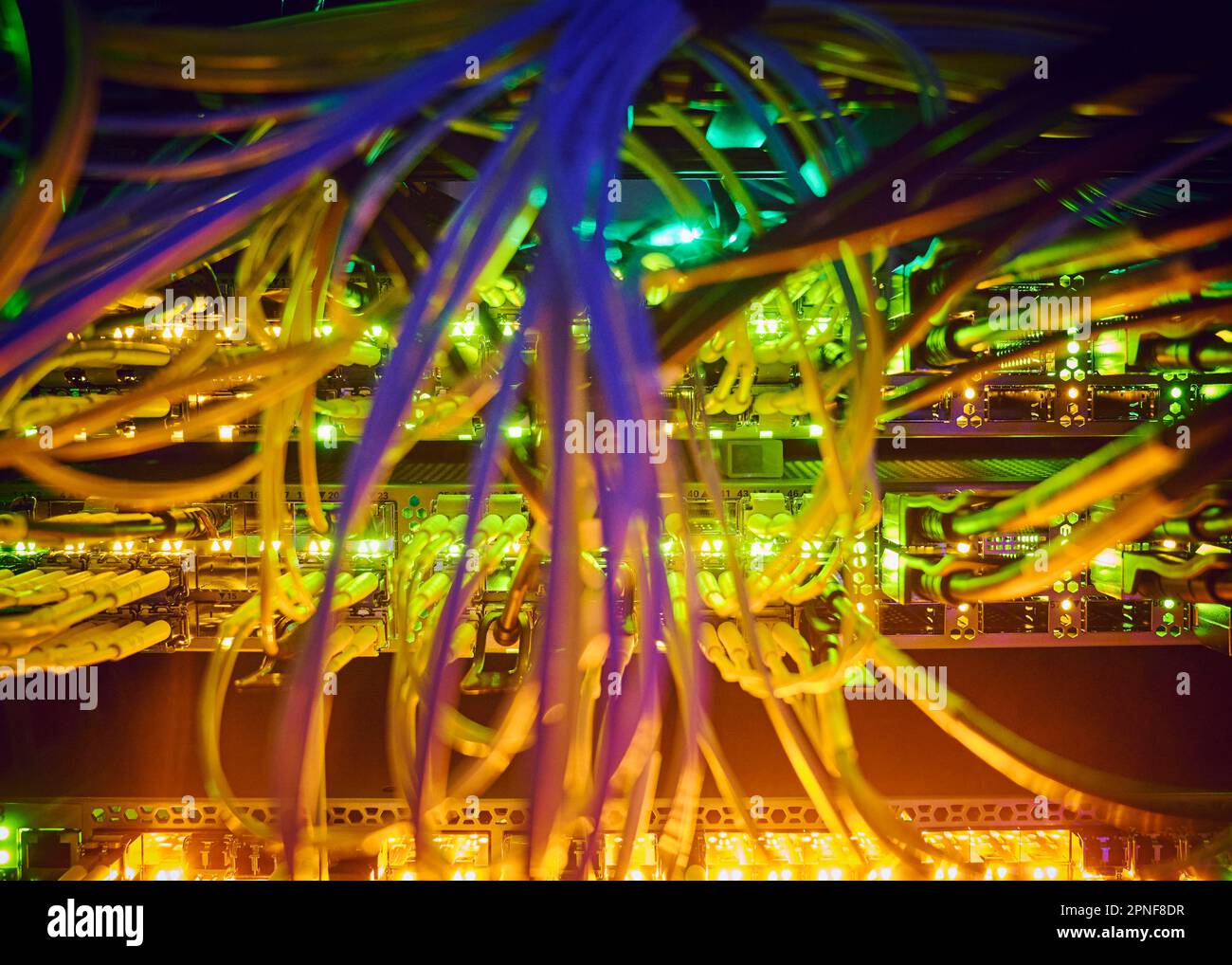 Closeup of tangled computer cables in server room Stock Photo Alamy