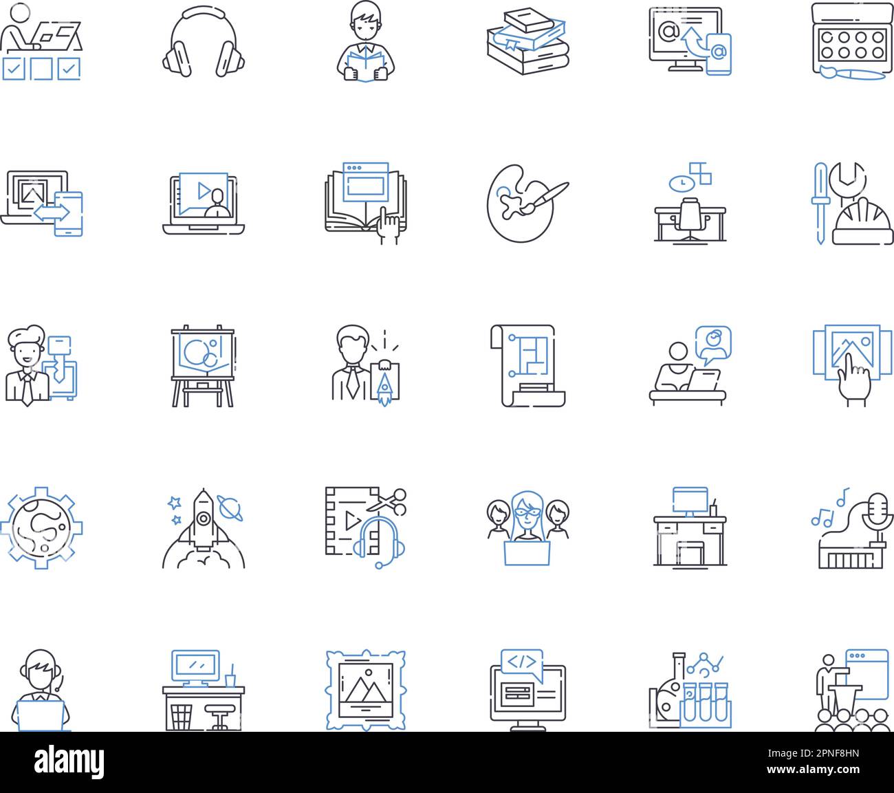 Part-time line icons collection. Flexibility, Schedule, Work-life balance, Income, Employment 