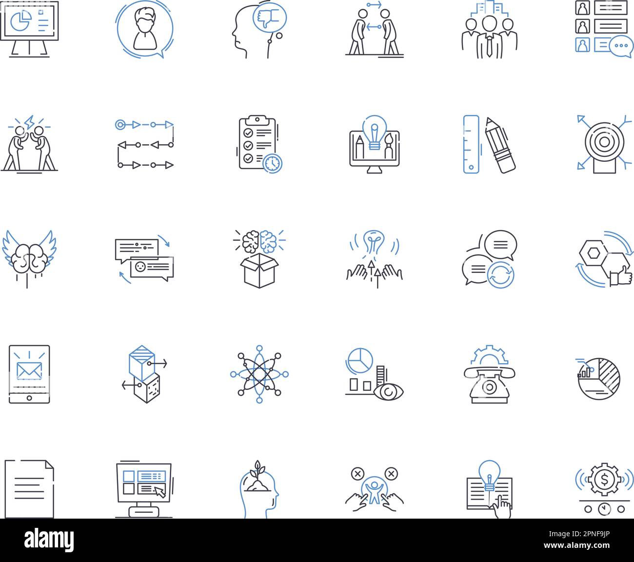 Working together line icons collection. Collaboration, Synergy, Unity ...