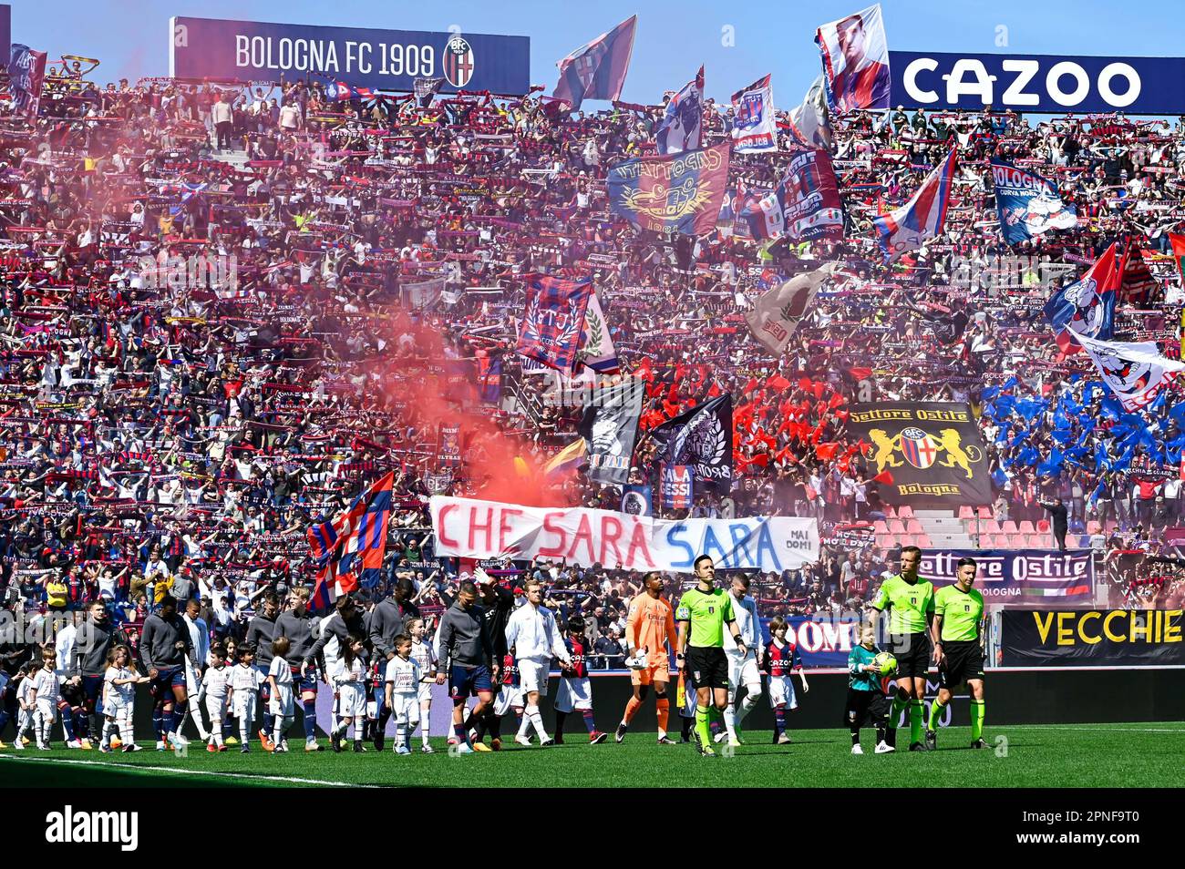 Fans of Bologna during the italian soccer Serie A match Bologna FC