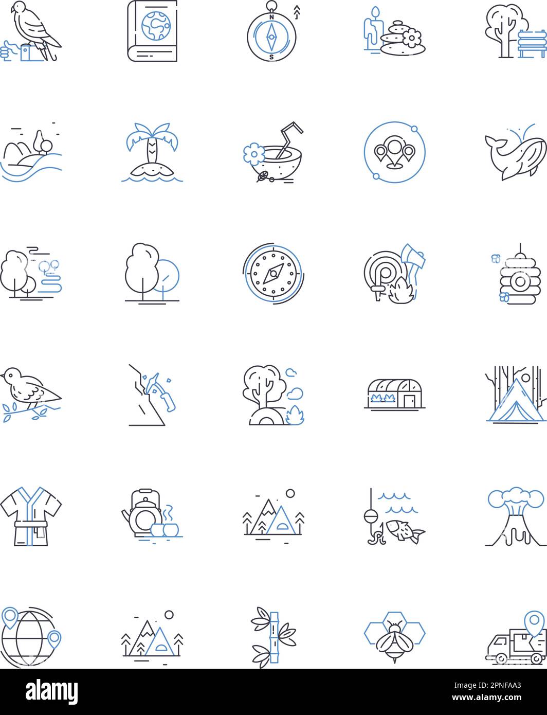 Deep sea dive line icons collection. Submerged, Exploration