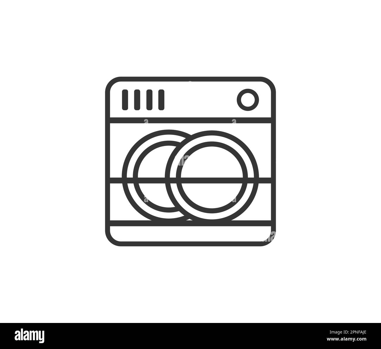 Monochromatic Dishwasher symbol. Vector Illustration for Appliances and