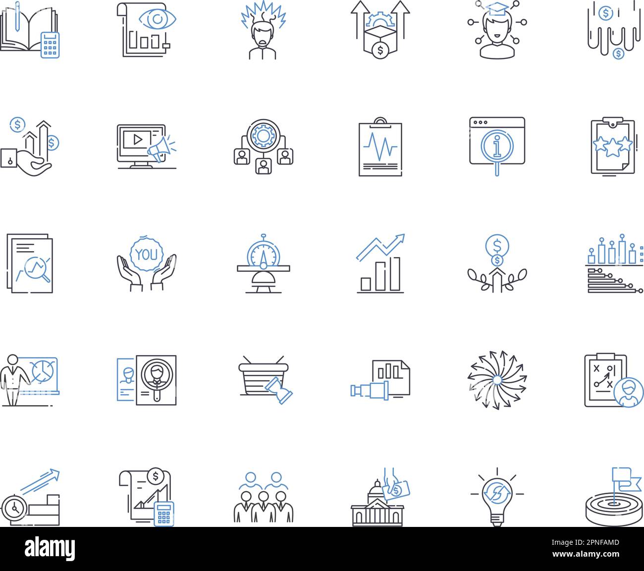 Internet Media line icons collection. Blogging, Podcasting, Streaming, SEO, Virality, Content, Publishing vector and linear illustration. Mtization Stock Vector