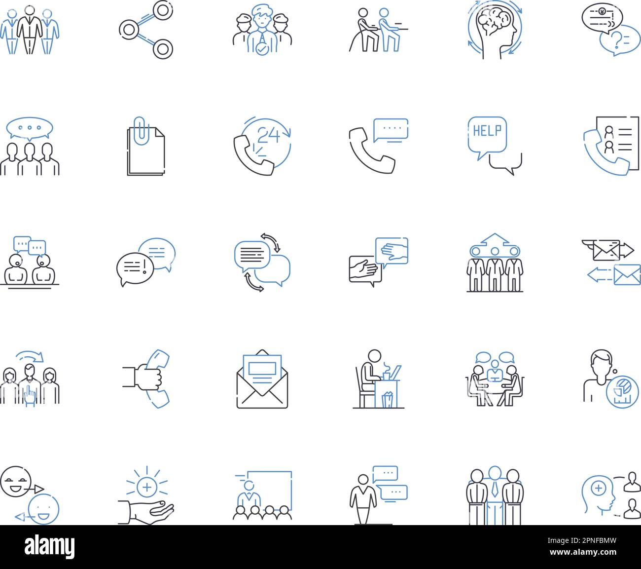 Digital support line icons collection. Assistance, Helpdesk, Solutions 